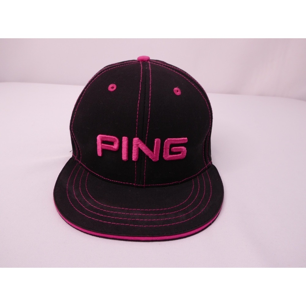 PING Golf 100%‎ Cotton Black Pink Snapback Hat Cap